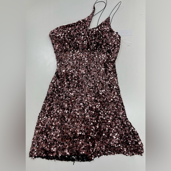 ASTR The Label Sequin Mini Dress Size Small New With Tags Rose Pink and Black - Picture 8 of 12